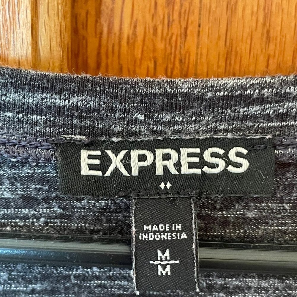 Express Cold Shoulder Dress Slouchy Long Sleeve Space Dyed Gray Womens M Tunic - Picture 7 of 13